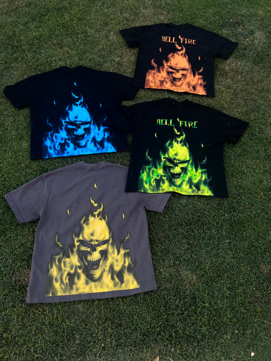 Inferno Elegance: Flame and Skull Design Shirt for Bold Appeal