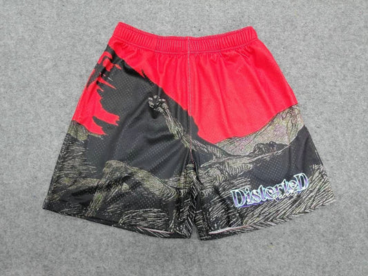 Crimson Elegance: Red and Black Angel Shorts for Striking Style