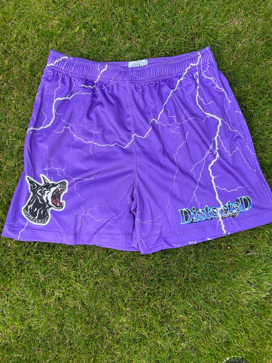 Electrifying Elegance: Purple Lightning Shorts for a Striking Look